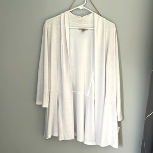 Womens white polyester cardigan.